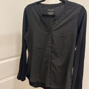 Black blouse size large VanHeusen